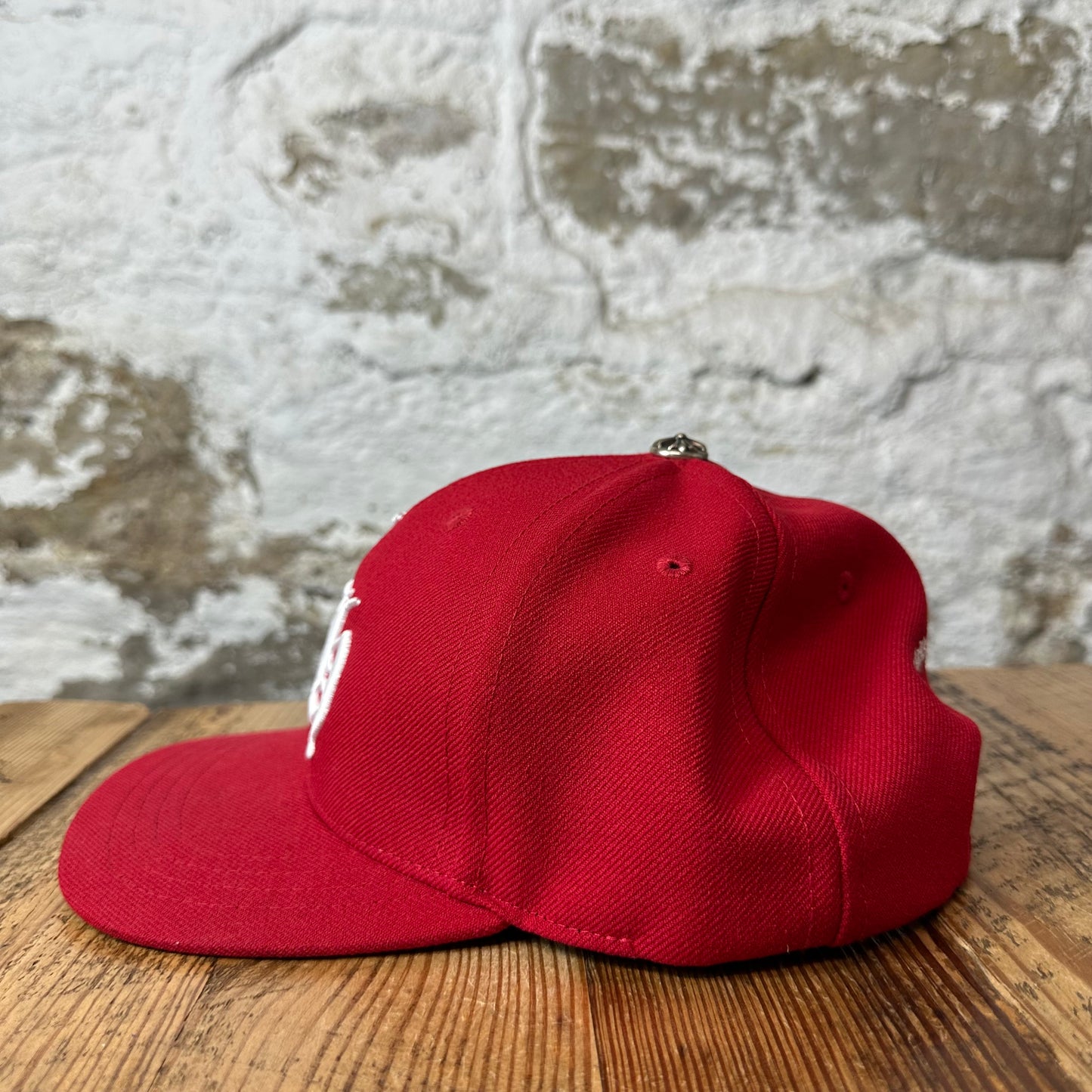 Chrome Hearts White CH Logo Red Hat
