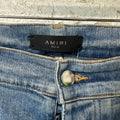Amiri Green Camo Bones Blue Denim Jeans Sz 40