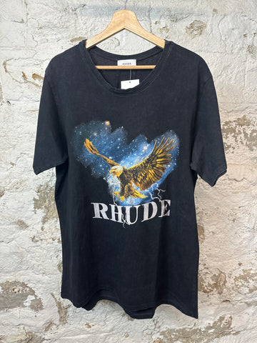 Rhude Eagle White Spell T-shirt Black Sz L