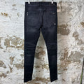 Amiri MX1 Brown Plaid Flannel Black Denim Jeans Sz 31