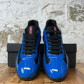 Prada Americas Cup Dark Blue Patent Black Sneaker Sz 9