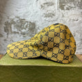 Gucci Black GG Monogram Yellow Hat Sz S W/ Box