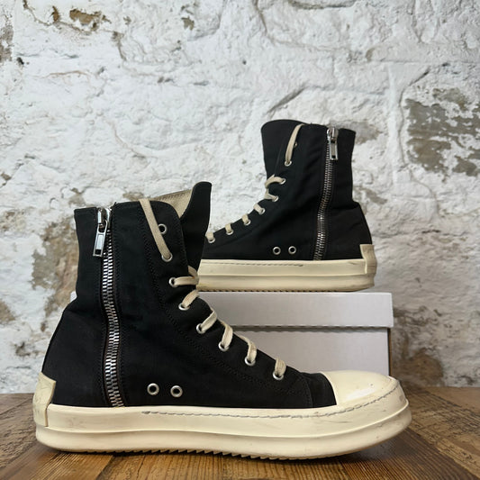 Rick Owens High Black Canvas Milk Sneaker Sz 11 (44)