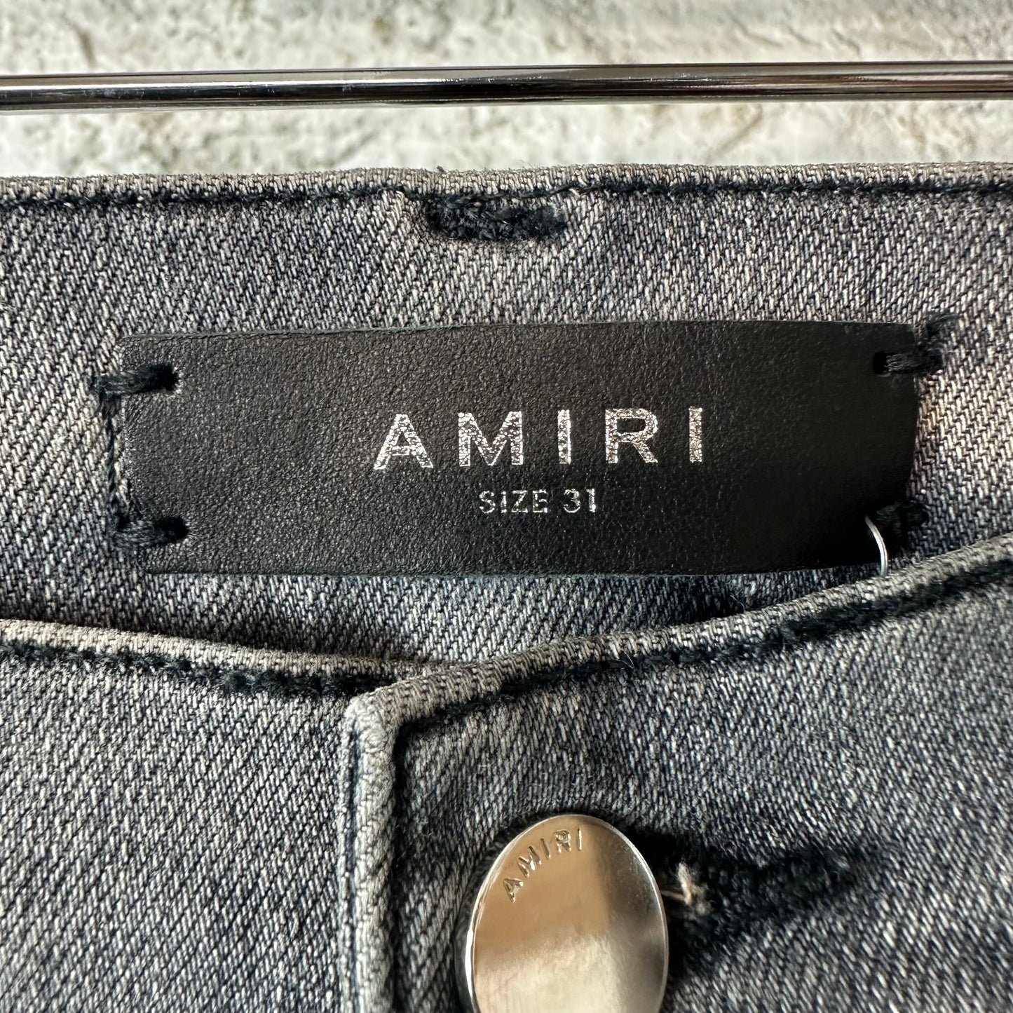 Amiri Army Stencil Grey Denim Jeans Sz 31