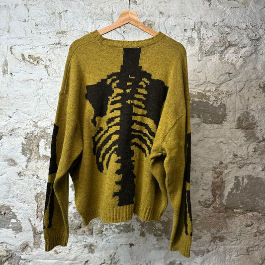 Kapital 5G Wool Knit Bone Crewneck Mustard Sz L (3)