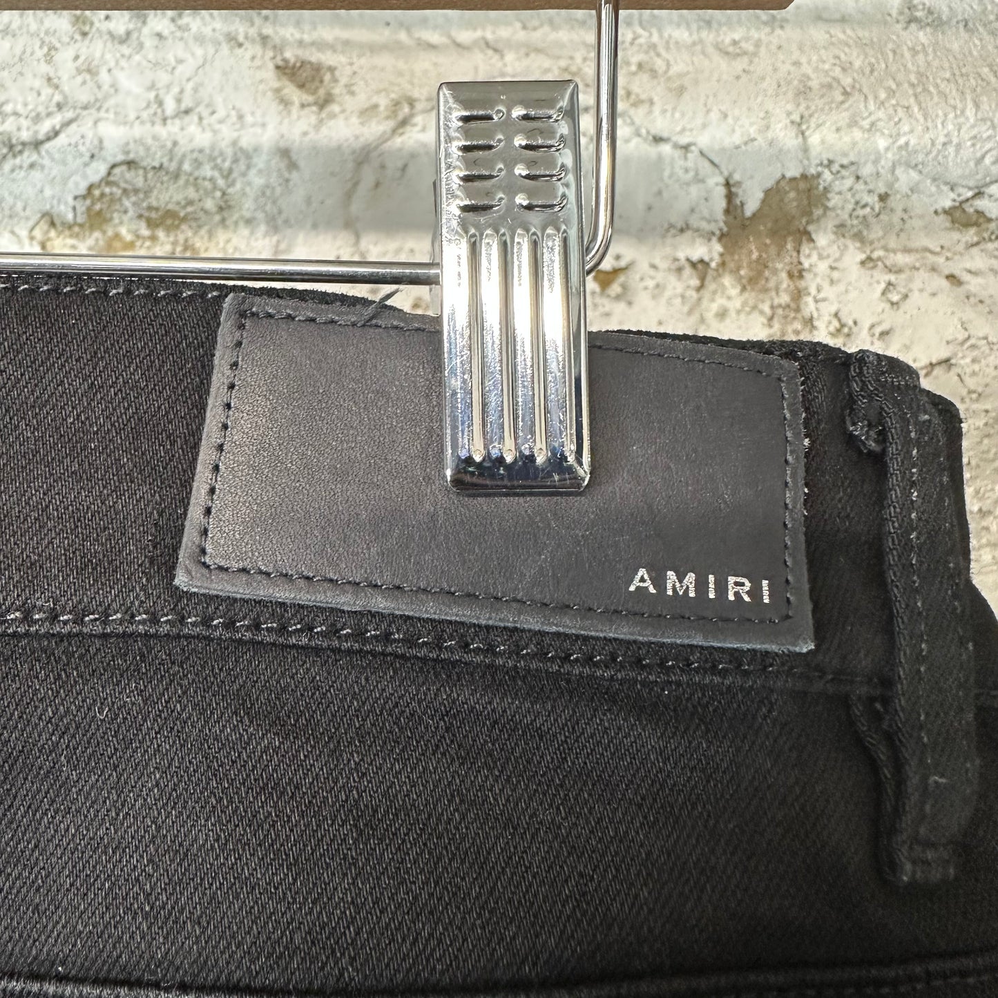 Amiri MX2 Black Patch Black Denim Jeans Sz 33