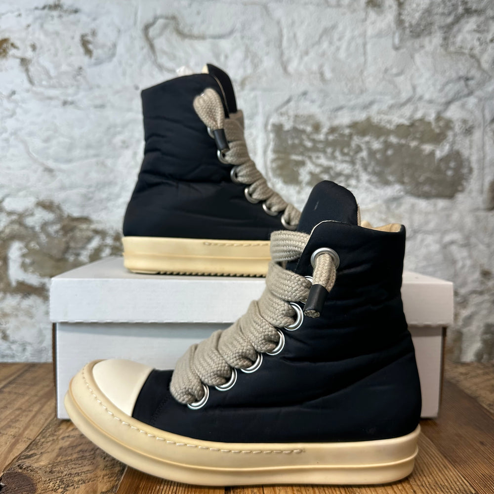 Rick Owens High Jumbo Lace Puffer Black Milk Sneaker Sz 6.5 (39.5)