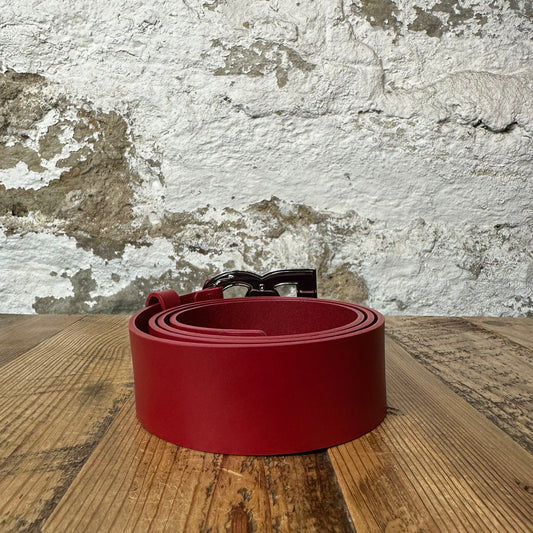 Dolce Gabbana Silver Buckle Red Belt Sz (95)
