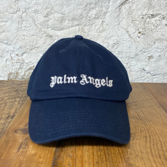 Palm Angels Navy Spellout Hat