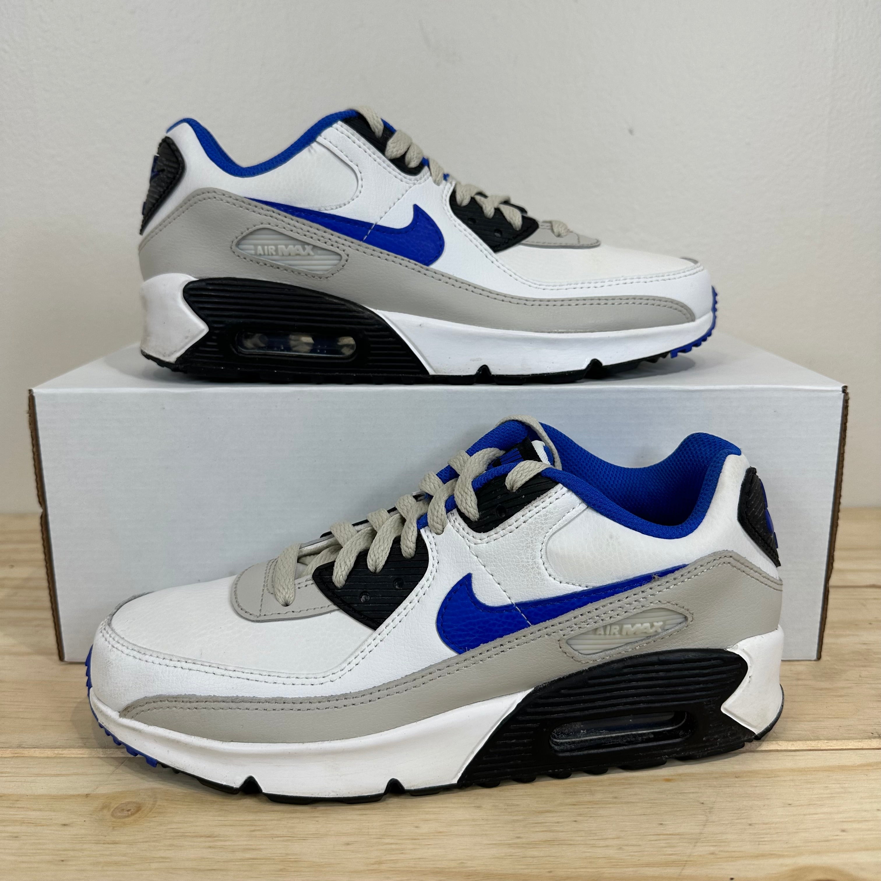 Air Max 90 White Royal Sz 7Y