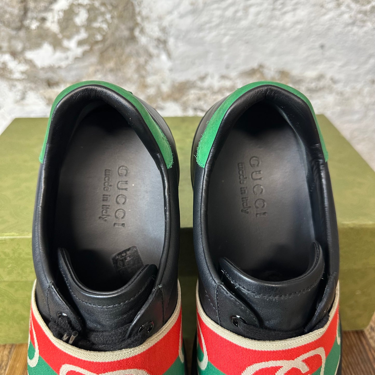Gucci Red Green Banded Black Ace Sneaker Sz 6
