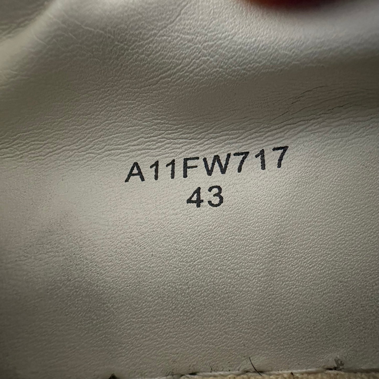 Maison Mihara White Tumbled Leather Sneaker Sz 10 (43)