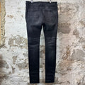 Amiri Distressed Faded Black Denim Jeans Sz 36