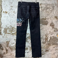 Amiri Neon Lights Black Denim Jeans Sz 32