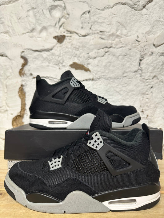 Air Jordan 4 Black Canvas Sz 9.5