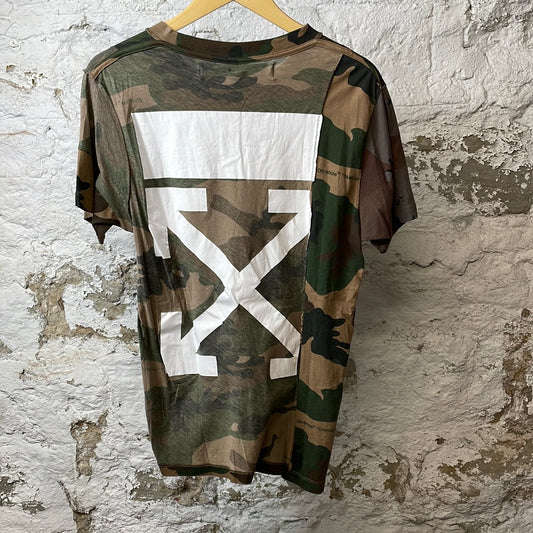 Off White Camo Reconstructed T-shirt Sz S