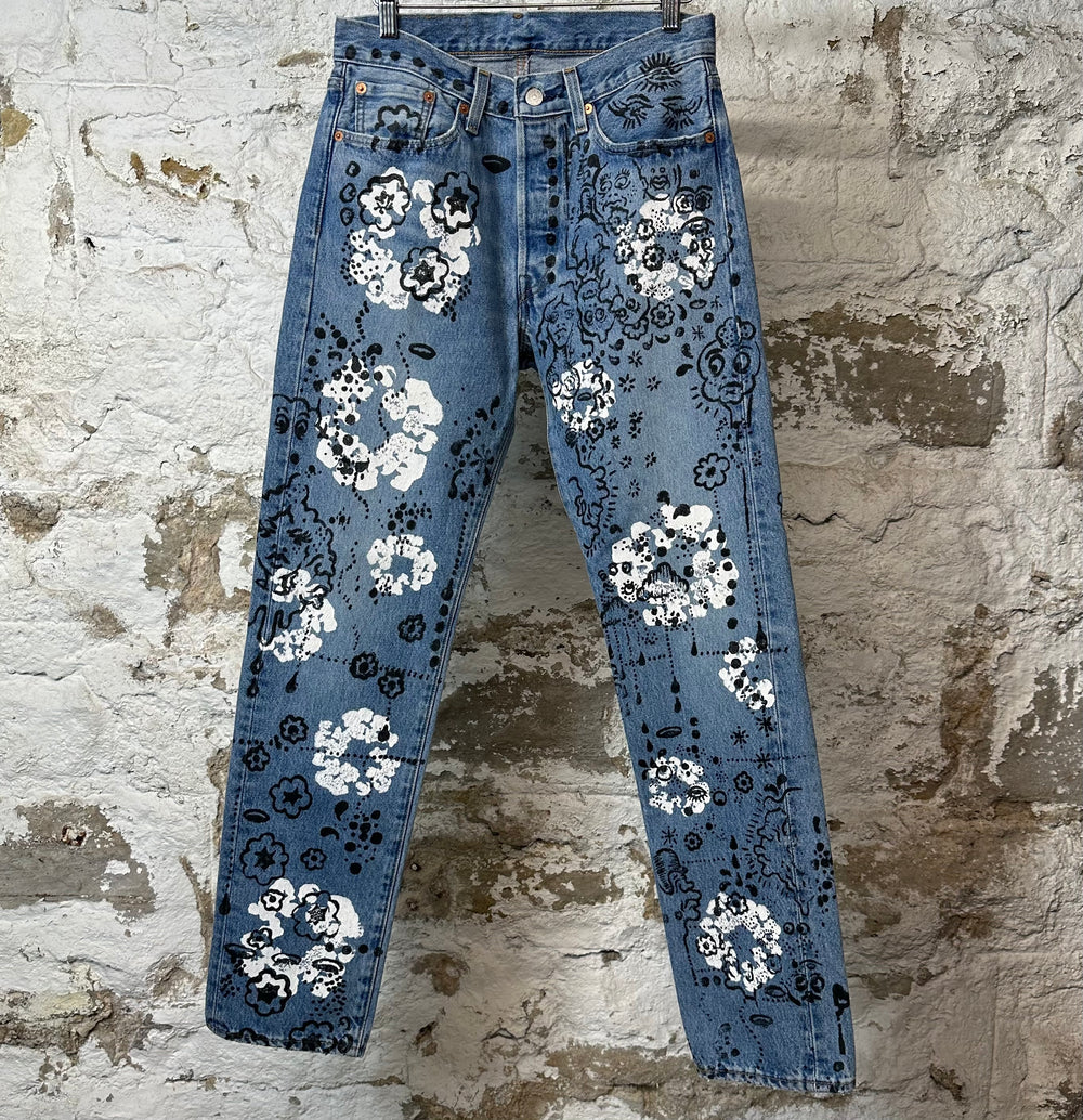 Denim Tears White CW Irak Blue Denim Jeans Sz 30