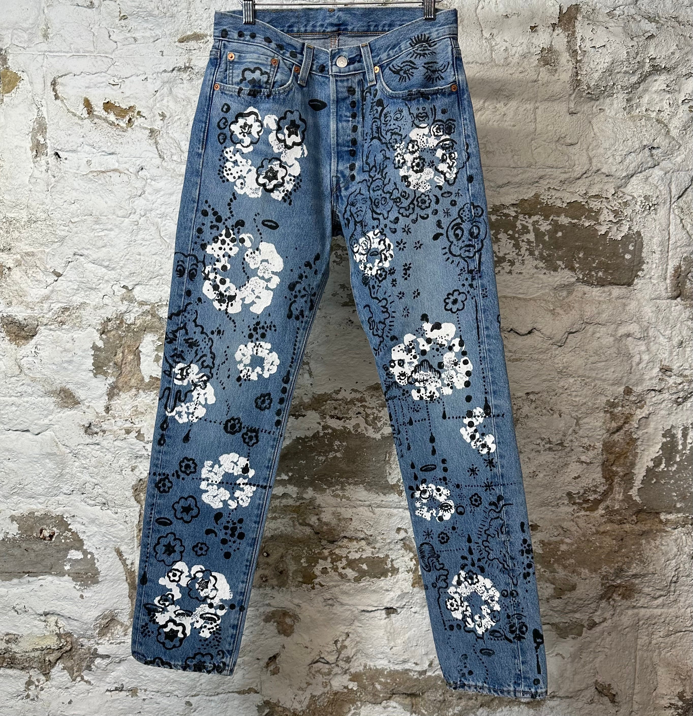 Denim Tears White CW Irak Blue Denim Jeans Sz 30