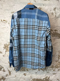 Burberry Blue Plaid Button Up Shirt Sz L