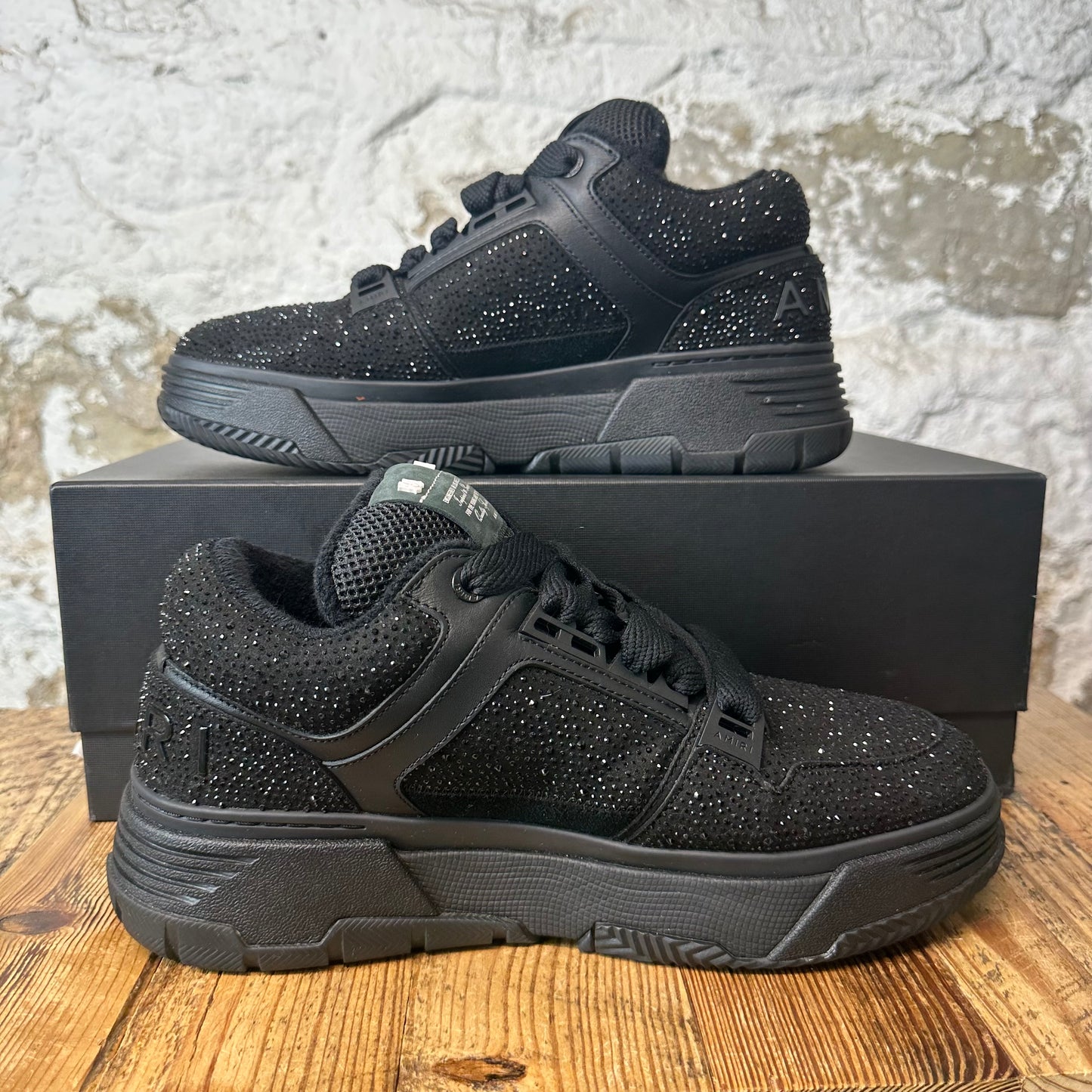 Amiri MA-1 Triple Black Crystal Sneaker Sz 11 (44)