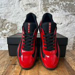Prada Americas Cup Red Patent Black Sz 10