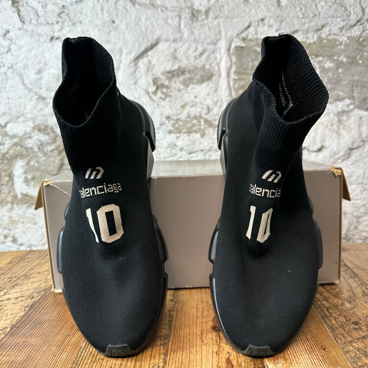 Balenciaga Sock Runner Speed White Black Sneaker Sz 10 (43)