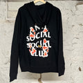 Anti Social Social Club Floral Logo Black Hoodie Sz M DS