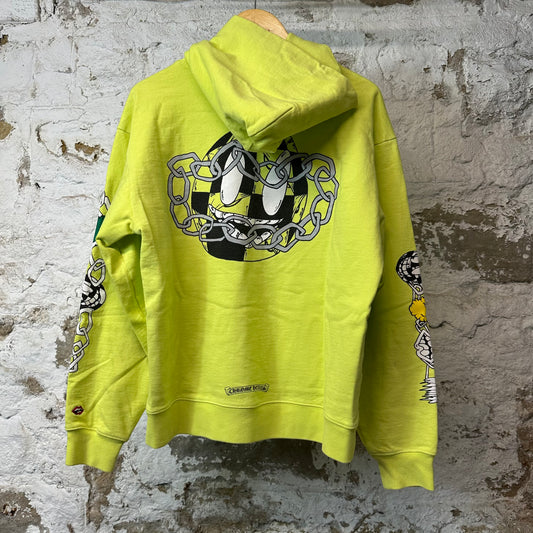 Chrome Hearts Matty Boy Link Hoodie Lime Green Sz L
