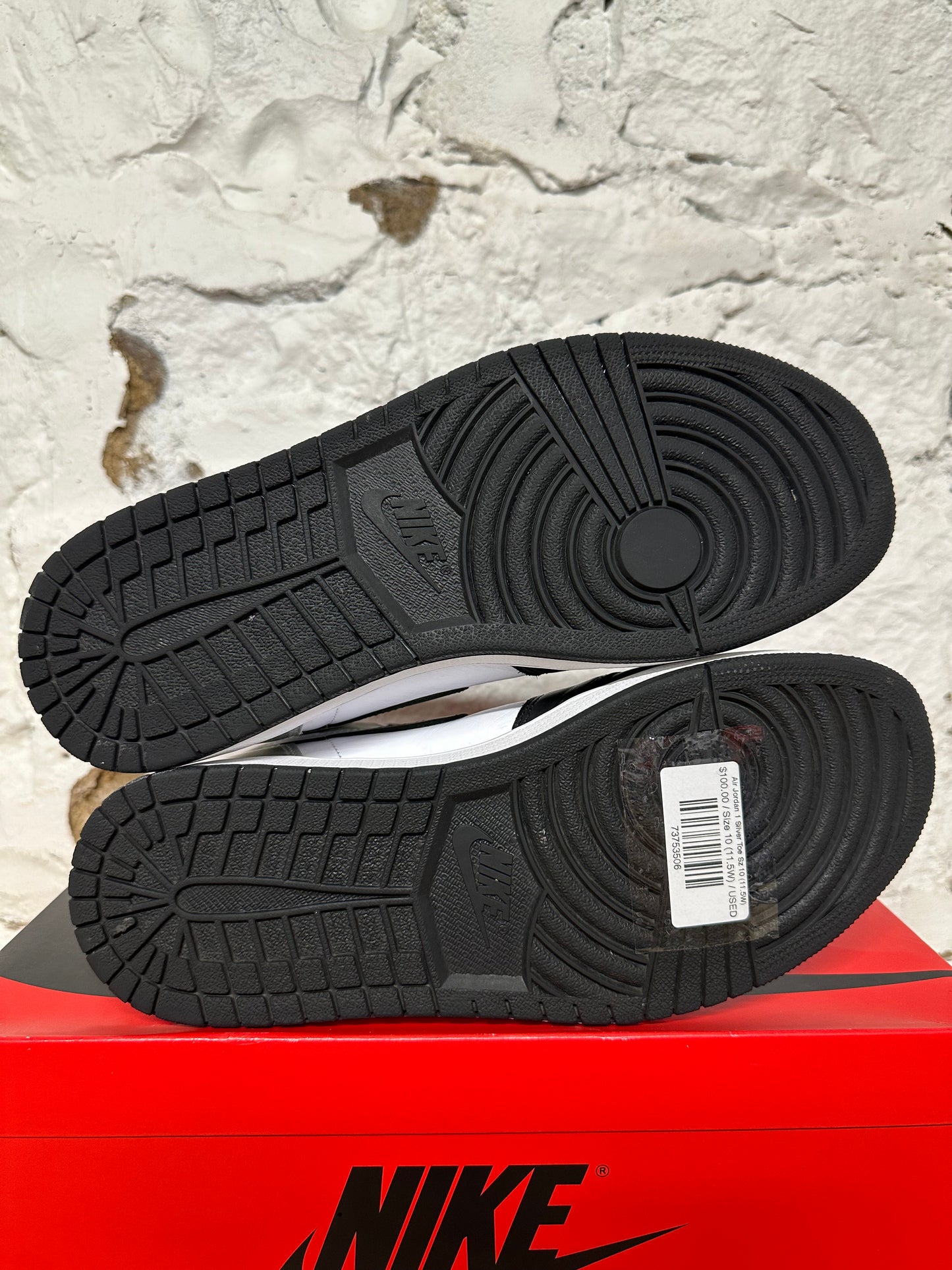 Air Jordan 1 High Silver Toe Sz 10 (11.5W)