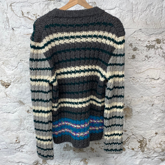 Off White Embroidered Knit Sweater Sz M