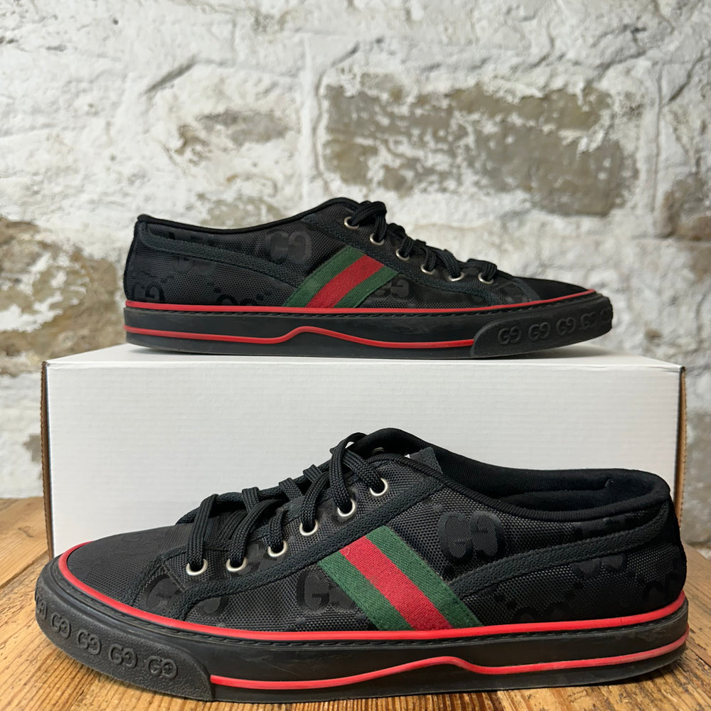 Gucci Tennis 1977 Black GG Monogram Sneaker Sz 9