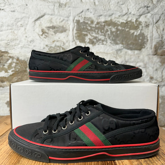 Gucci Tennis 1977 Black GG Monogram Sneaker Sz 9