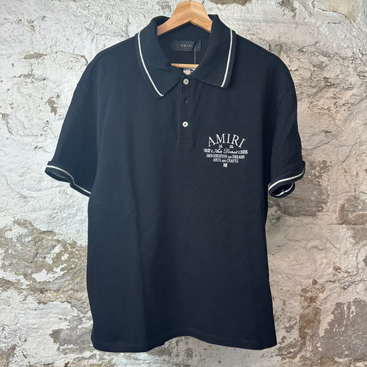 Amiri Arts District Black Polo Shirt Sz L