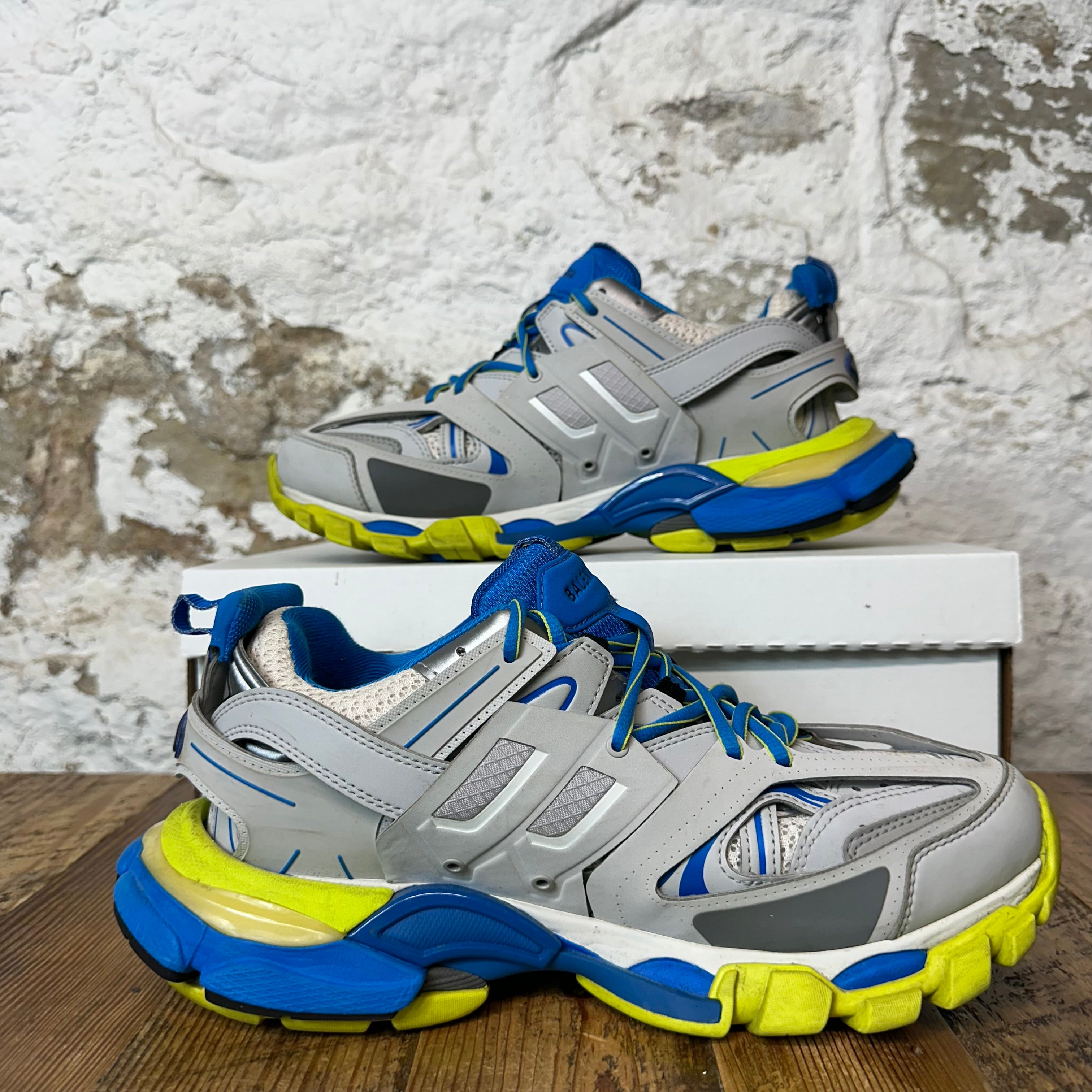 Balenciaga Track Runner Gray Blue Yellow Sneaker Sz 8 (41) – The