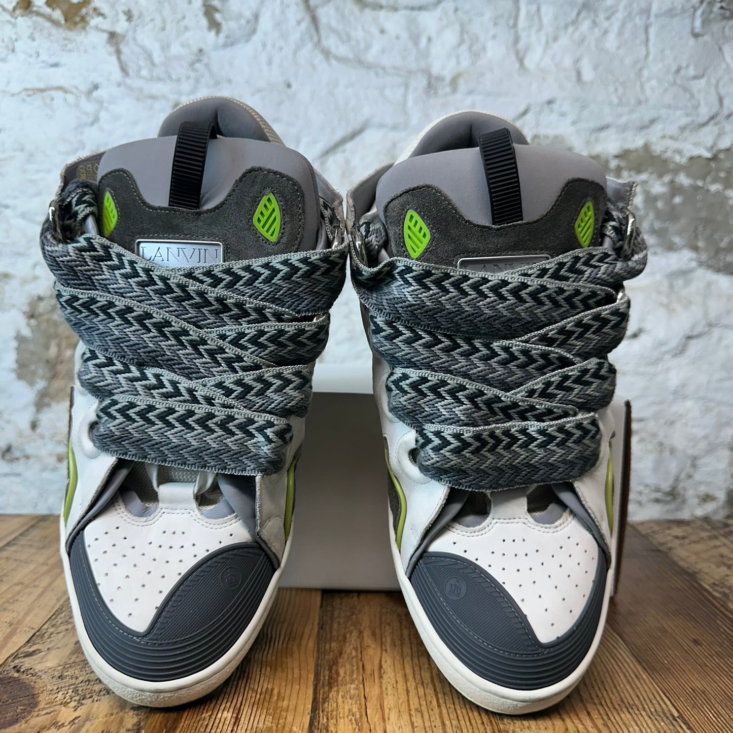 Lanvin Curb Triple Grey Green Sneaker Sz 14 (47)