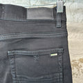 Amiri MX1 Black Leather Black Denim Jeans Sz 32
