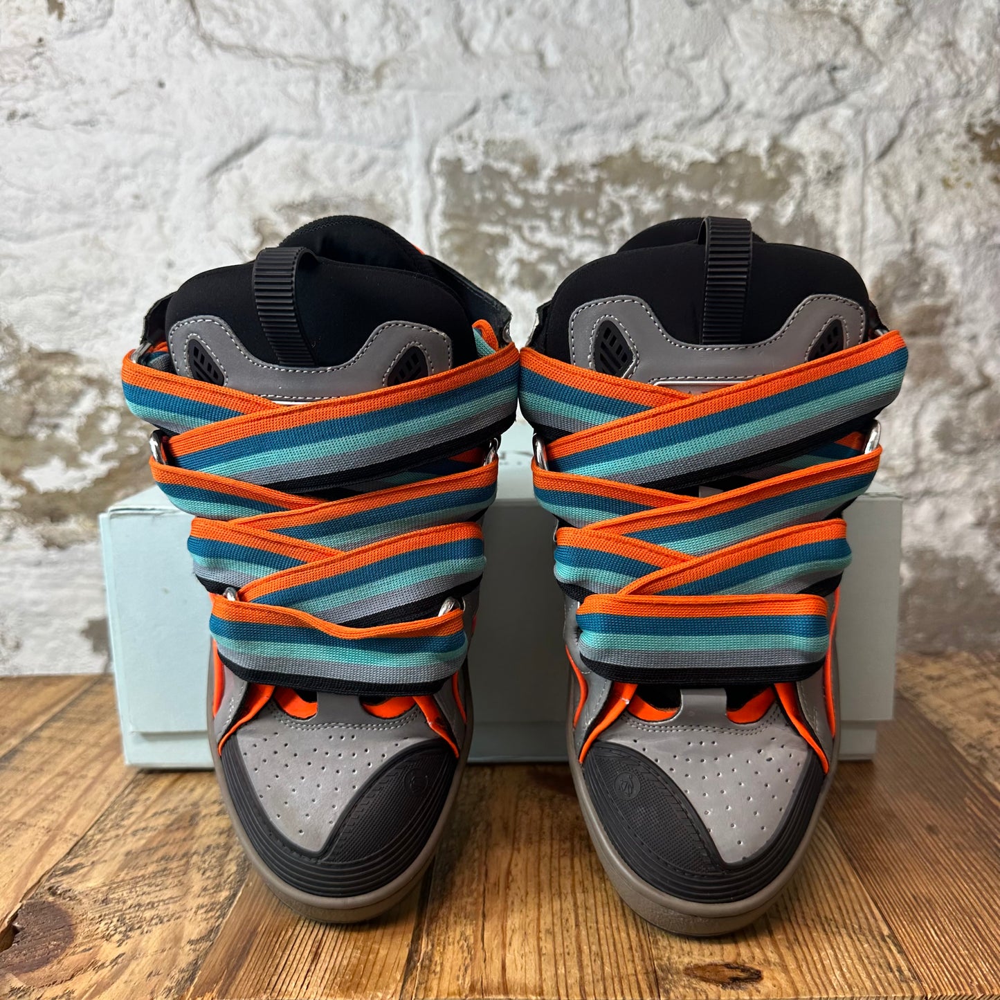 Lanvin Curb Grey Orange 3M Sneaker Sz 8 (41)