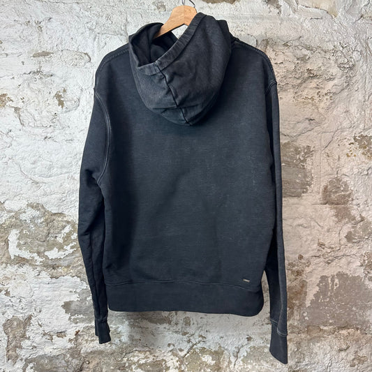 AMiri Vine Spellout Washed Black Hoodie Sz M