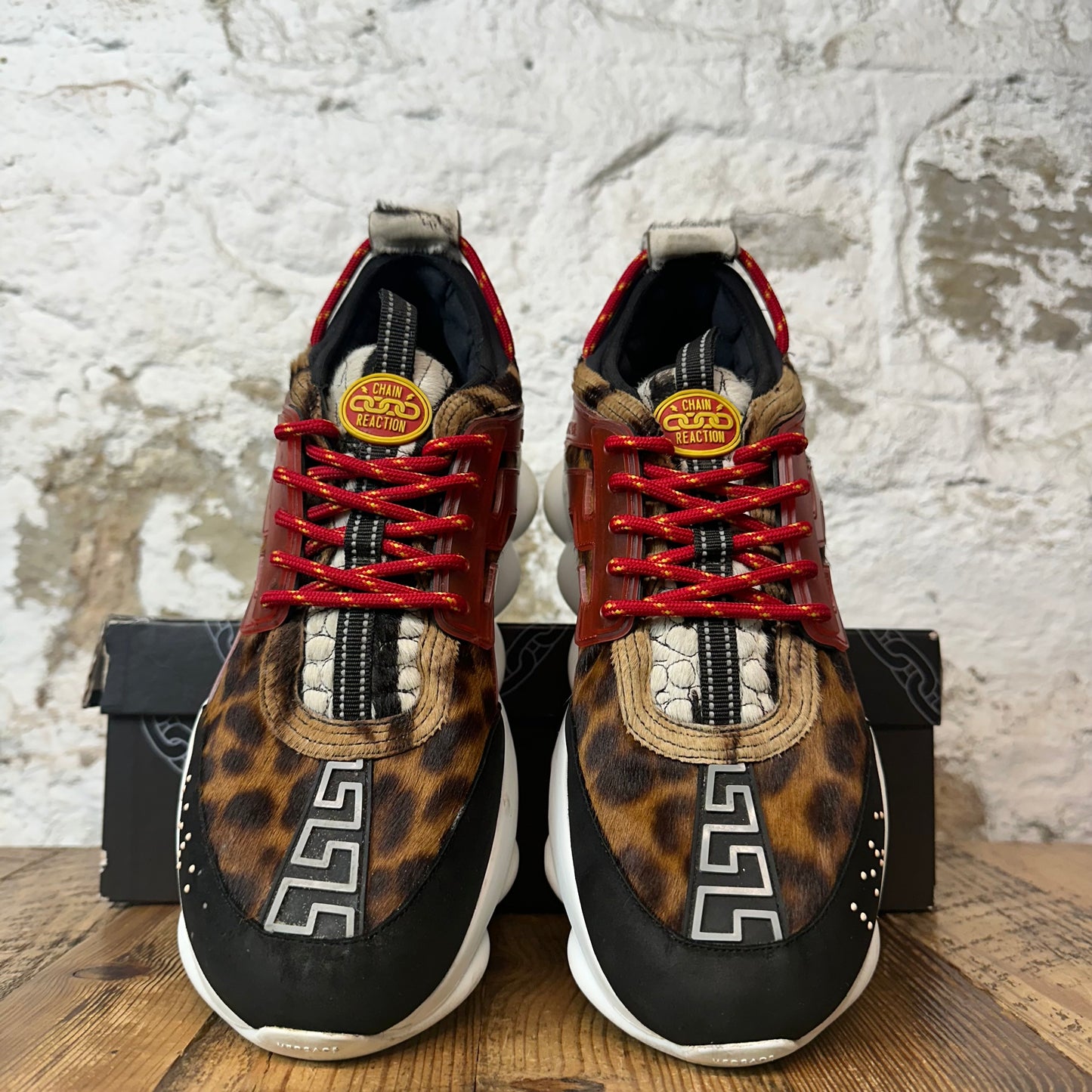Versace Chain Reaction Wild Black White Sneaker Sz 9 (42)