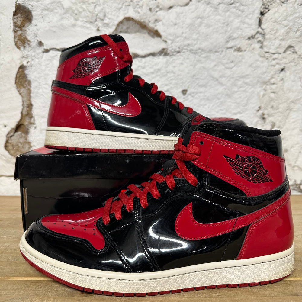Air Jordan 1 High Patent Bred Sz 9.5