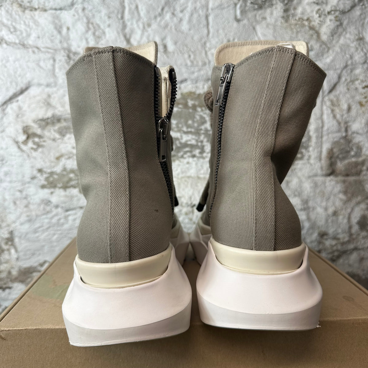 Rick Owens Jumbo Lace Abstract Dirty Pearl Milk Sneaker Sz 12 (45)