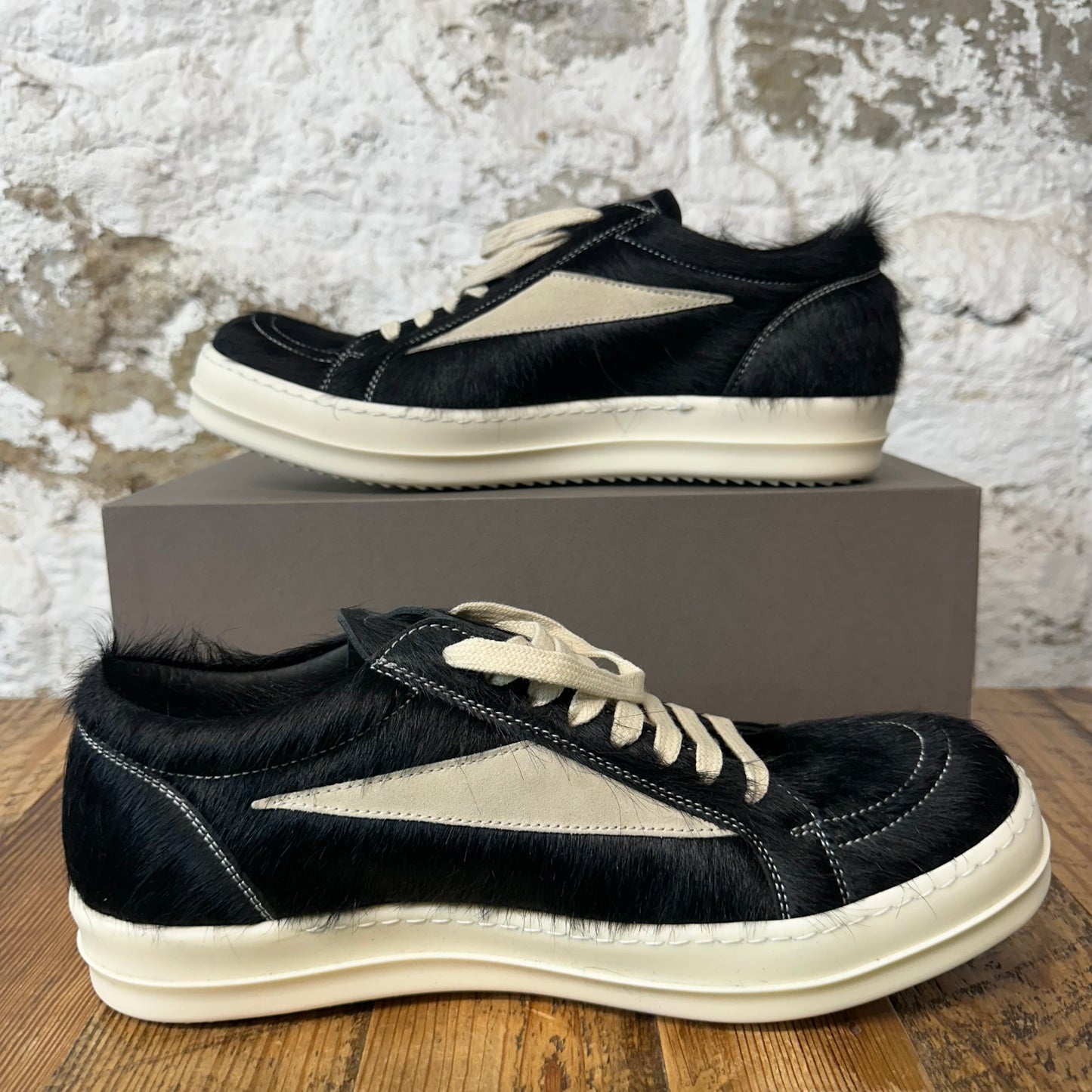 Rick Owens Pony Hair Black Milk Vintage Sneaker DS