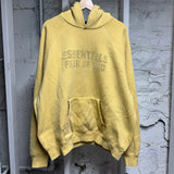 FOG Essentials Yellow Front Spellout Hoodie Sz M