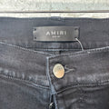 Amiri MX1 Red Suede Black Denim Jeans Sz 38