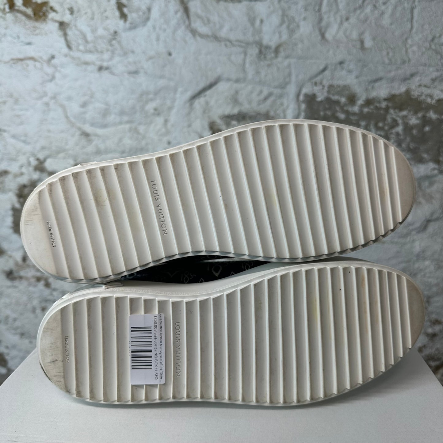 Louis Vuitton Denim Monogram White TIme Out Sneaker Sz 8 (41)
