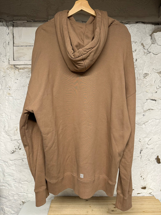 Givenchy Chest Logo Tan Hoodie Sz 2XL DS