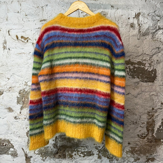 Marni Multicolor Striped Mohair Sweater Sz S (46)