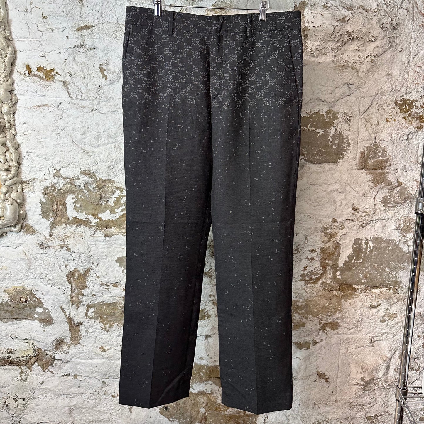 Louis Vuitton White Spread Grey Trousers Sz 36