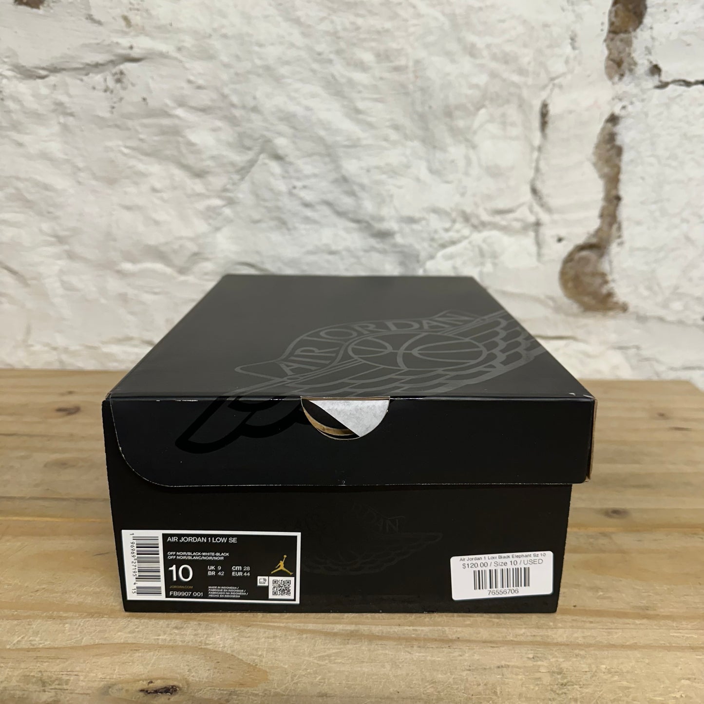 Air Jordan 1 Low Black Elephant Sz 10