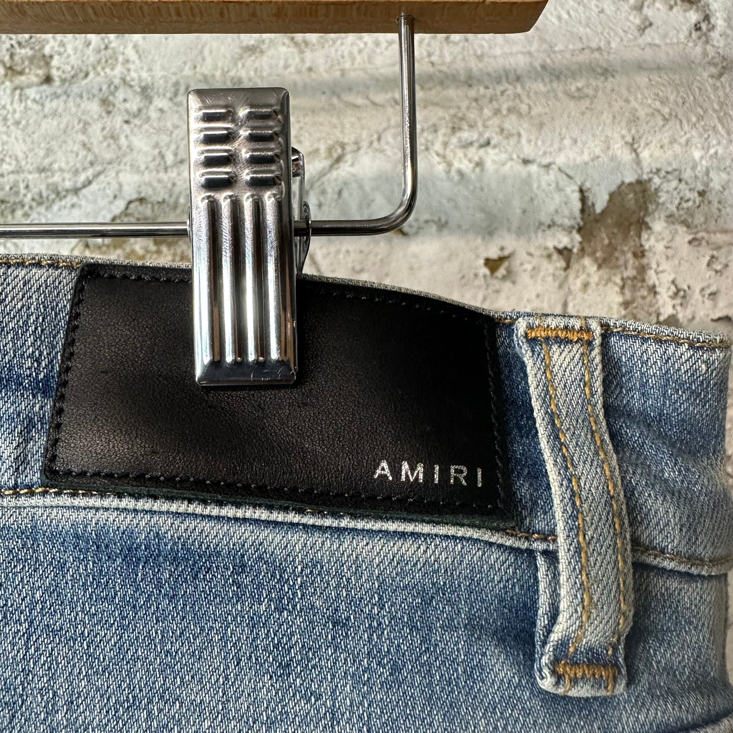 Amiri Bone Legs Blue Denim Jeans Sz 34